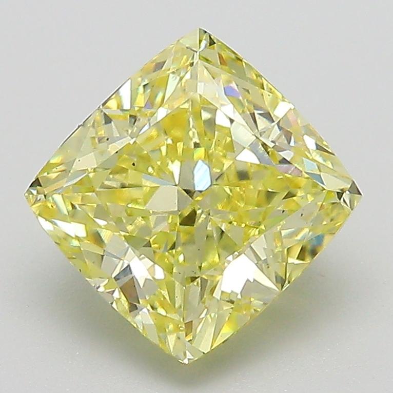 2.52 Ct. Fancy Intense  Yellow Cushion Lab Grown Diamond