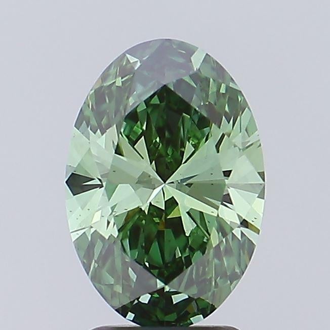 1.78 Ct. Fancy Vivid Green Oval Lab Grown Diamond