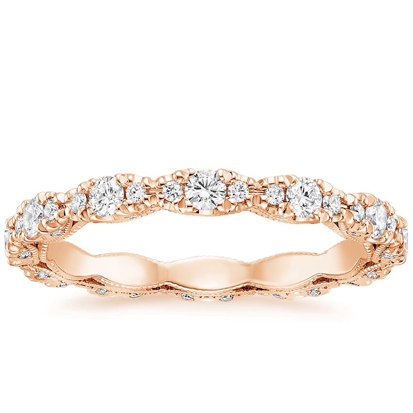 Tacori Petite Crescent Pavé Eternity Diamond Ring (5/8 ct. tw.) in 18K Rose Gold
