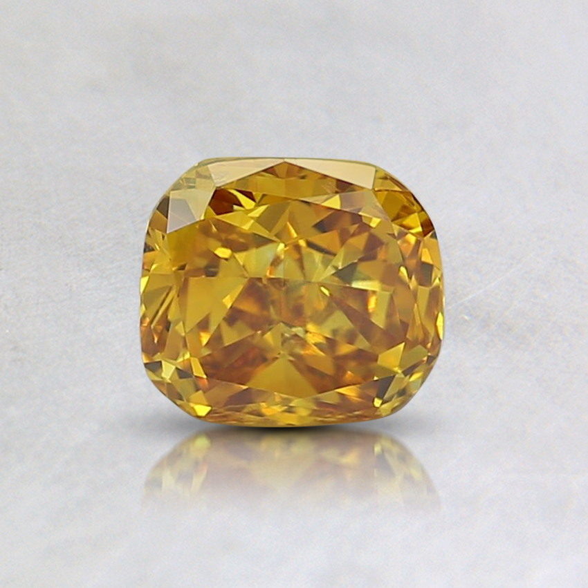 0.64 Ct. Fancy Vivid Orangy Yellow Cushion Lab Created Diamond