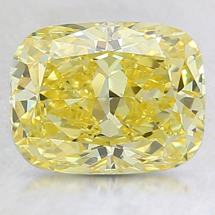 2.53 Ct. Fancy Vivid Yellow Cushion Lab Grown Diamond