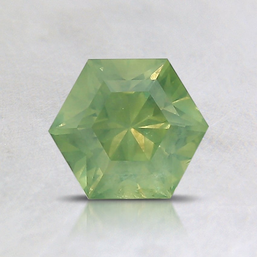 6.3mm Unheated Green Hexagon Montana Sapphire