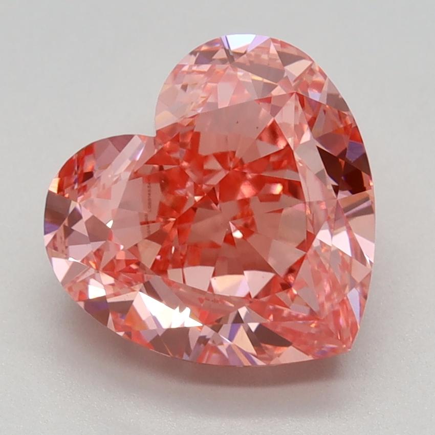 3.13 Ct. Fancy Vivid Pink Heart Lab Grown Diamond