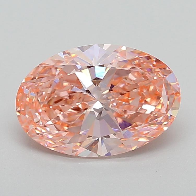 3.00 Ct. Fancy Vivid  Pink Oval Lab Grown Diamond