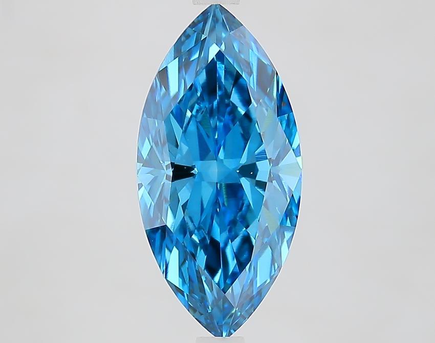 3.02 Ct. Fancy Vivid Blue Marquise Lab Grown Diamond