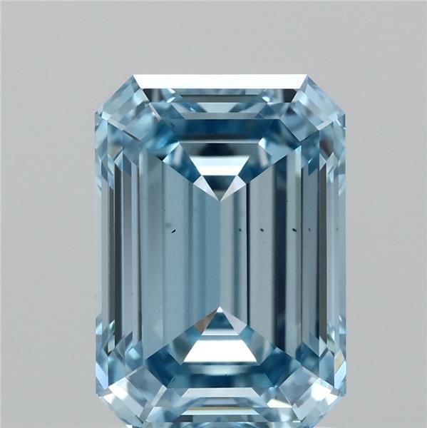 2.15 Ct. Fancy Vivid Blue Emerald Lab Grown Diamond