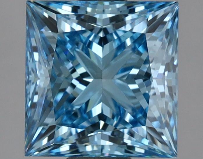 1.59 Ct. Fancy Vivid Blue Princess Lab Grown Diamond