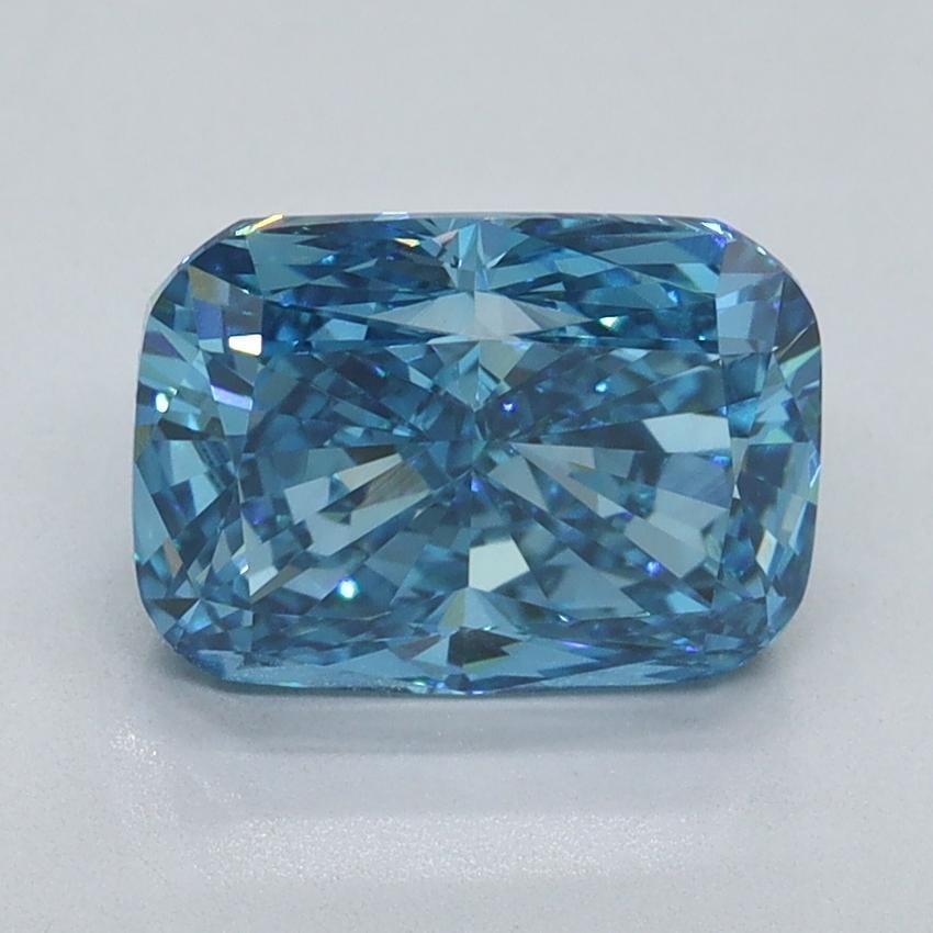 2.21 Ct. Fancy Vivid Blue Cushion Lab Grown Diamond