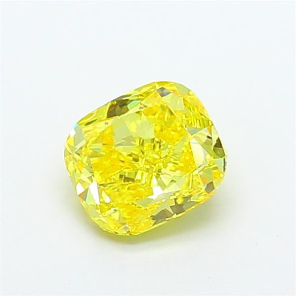 1.04 Ct. Fancy Vivid Yellow Cushion Lab Grown Diamond
