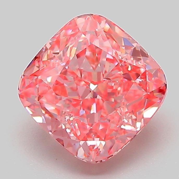 2.08 Ct. Fancy Vivid Pink Cushion Lab Grown Diamond
