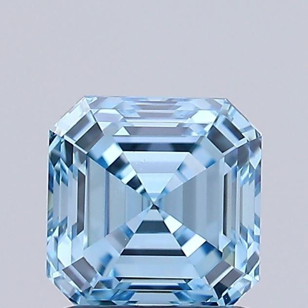 1.22 Ct. Fancy Vivid Blue Asscher Lab Grown Diamond