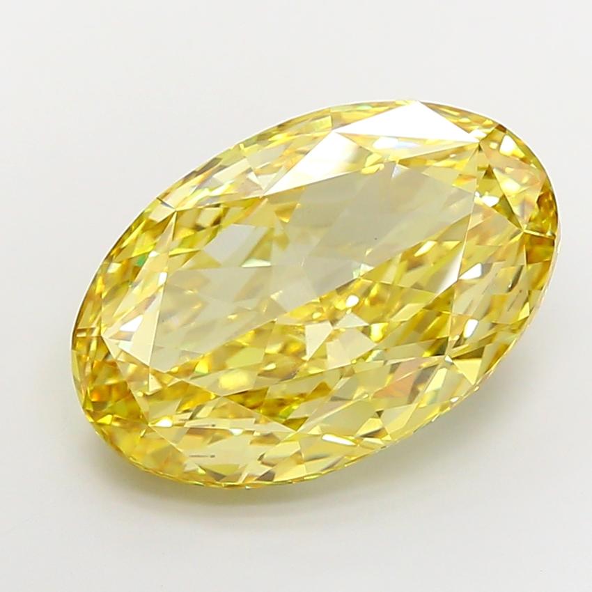 19.00 Ct. Fancy Vivid Yellow Oval Lab Grown Diamond