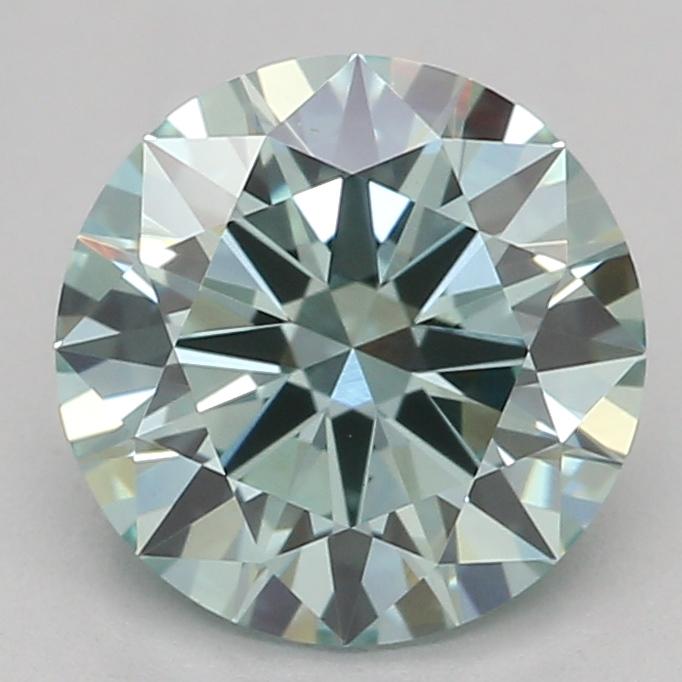 1.06 Ct. Fancy Intense Bluish Green Round Lab Grown Diamond