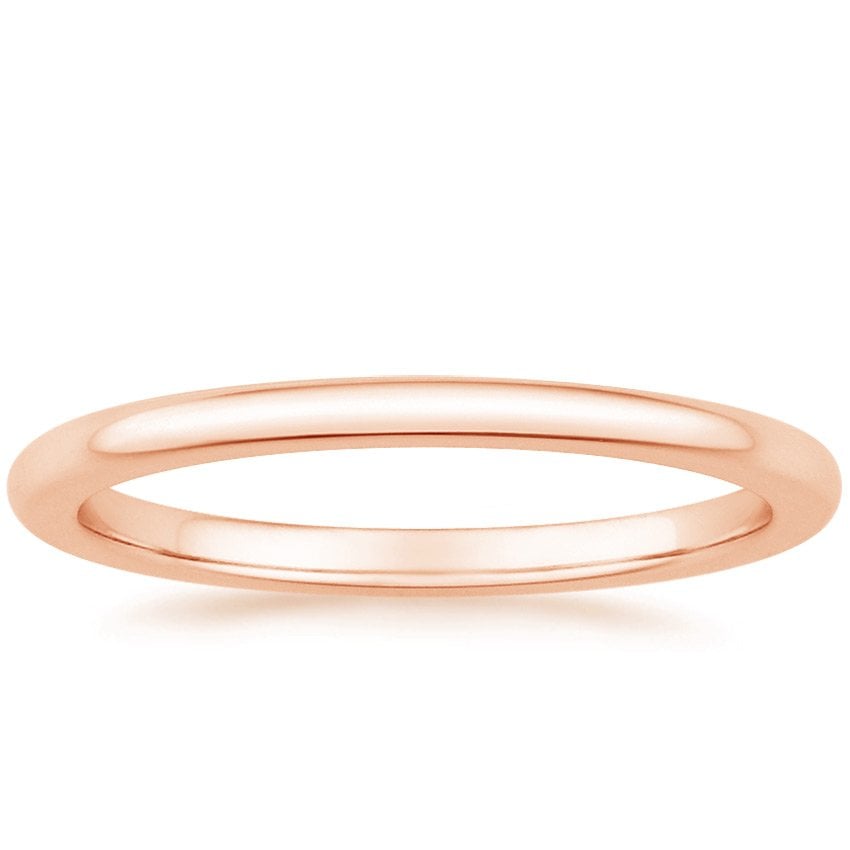 14K Rose Gold Petite Comfort Fit Wedding Ring, large top view