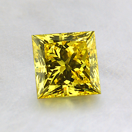 5.43mm Lab Grown Yellow Princess Diamond