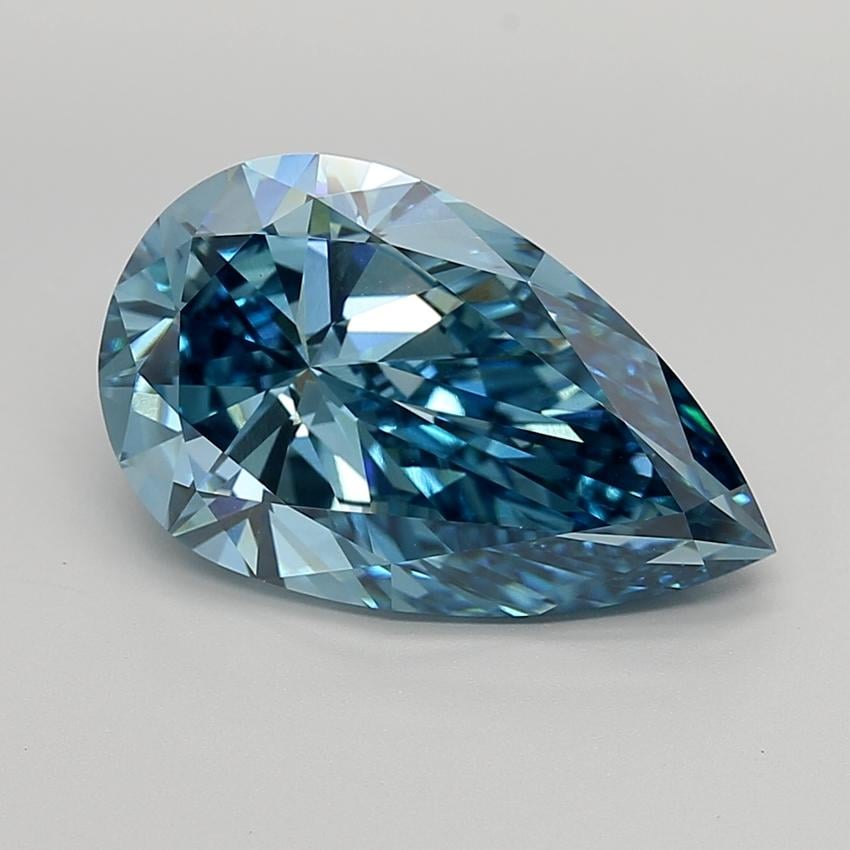 7.02 Ct. Fancy Vivid  Blue Pear Lab Grown Diamond