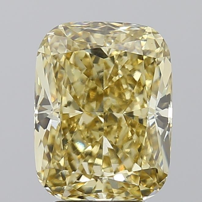 4.06 Ct. Fancy Intense Yellow Cushion Lab Grown Diamond