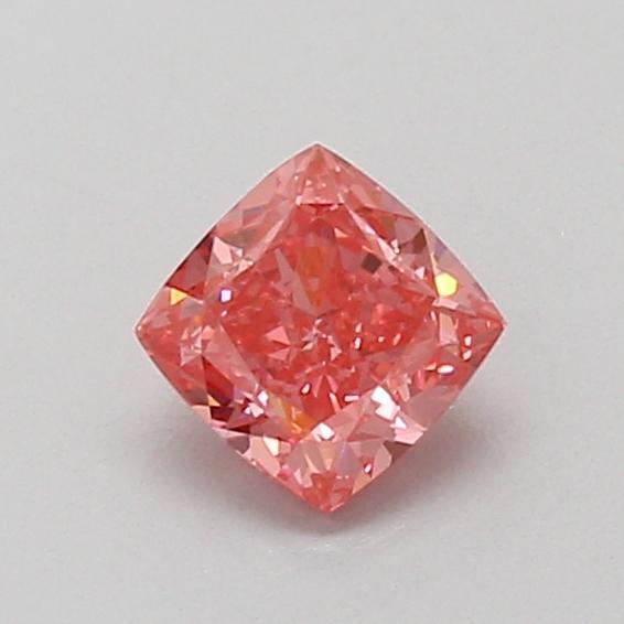 0.59 Ct. Fancy Vivid Pink Cushion Lab Grown Diamond