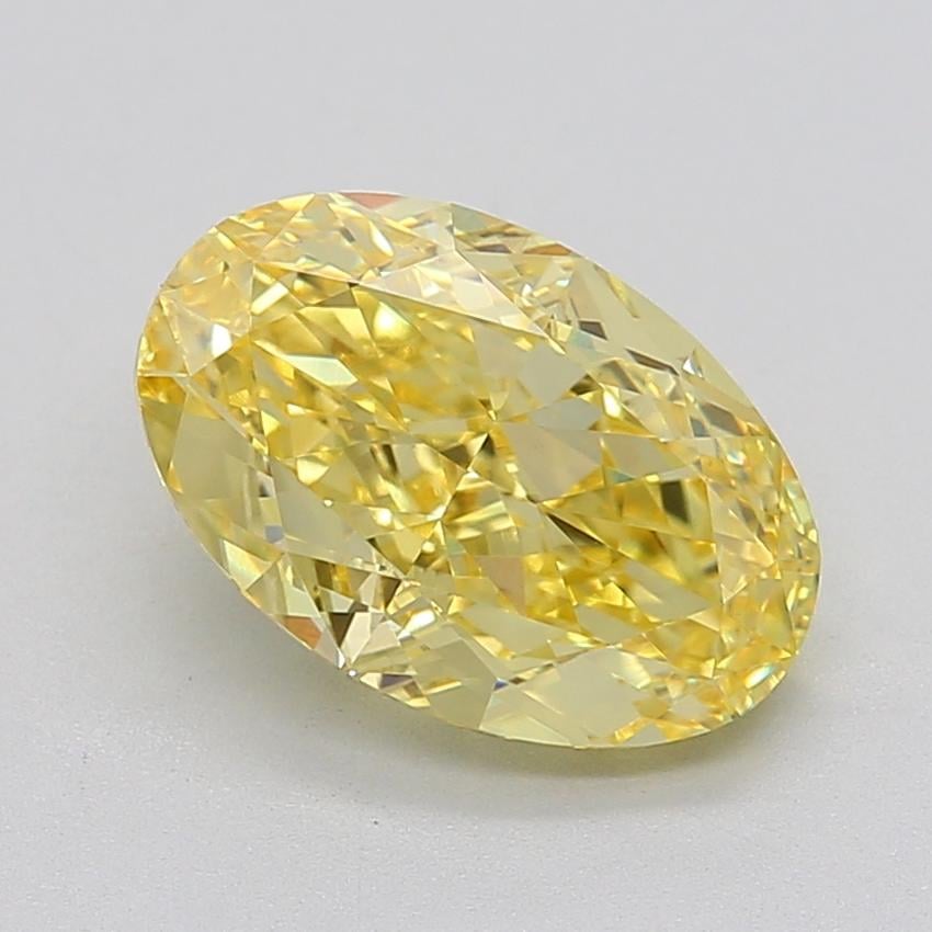 4.03 Ct. Fancy Intense Yellow Oval Lab Grown Diamond