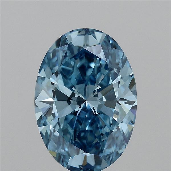 3.01 Ct. Fancy Vivid Blue Oval Lab Grown Diamond