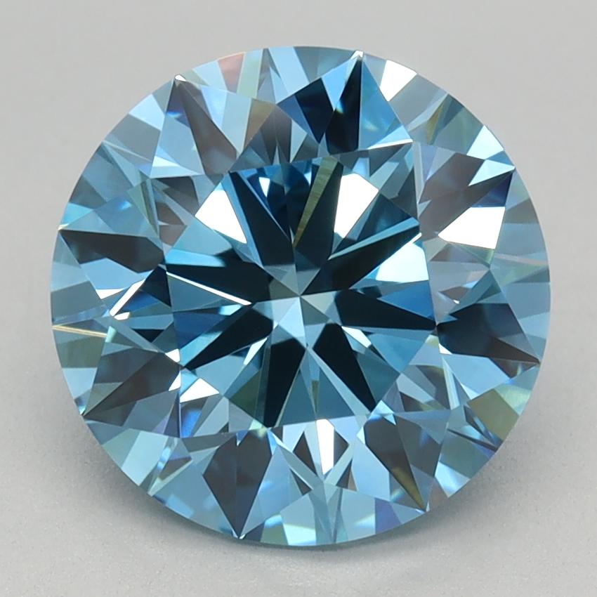2.50 Ct. Fancy Vivid Blue Round Lab Grown Diamond