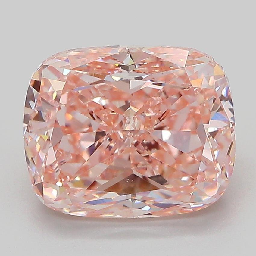 4.02 Ct. Fancy Intense  Pink Cushion Lab Grown Diamond