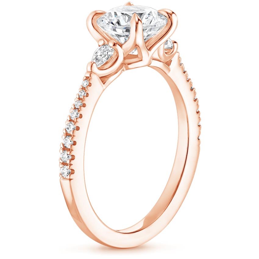 14K Rose Gold Tapered Luxe Aria Diamond Ring (1/5 ct. tw.), large side view