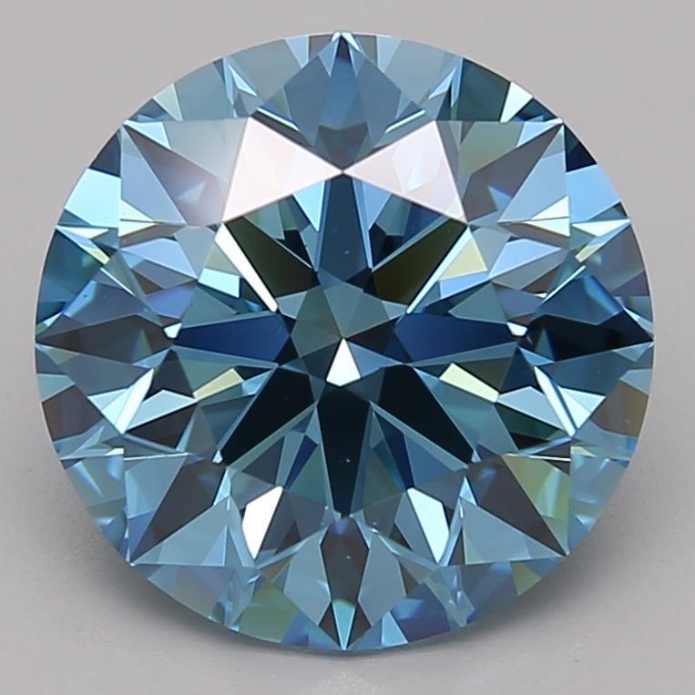 4.52 Ct. Fancy Vivid Blue Round Lab Grown Diamond