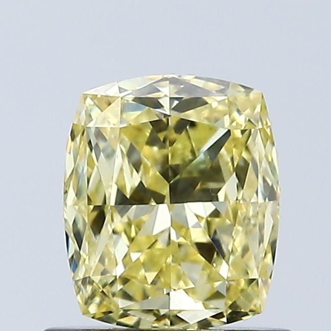 1.02 Ct. Fancy Vivid Yellow Cushion Lab Grown Diamond