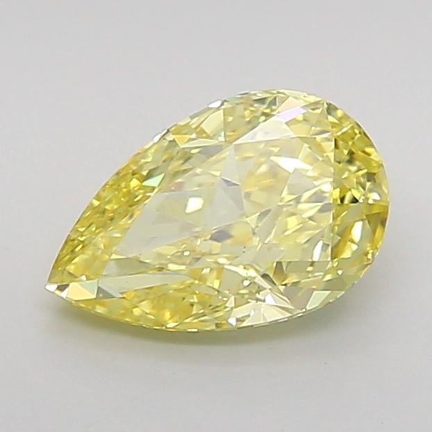 1.21 Ct. Fancy Vivid Yellow Pear Lab Grown Diamond