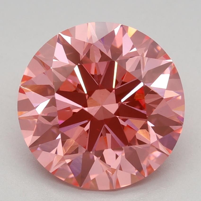 2.53 Ct. Fancy Vivid Pink Round Lab Grown Diamond