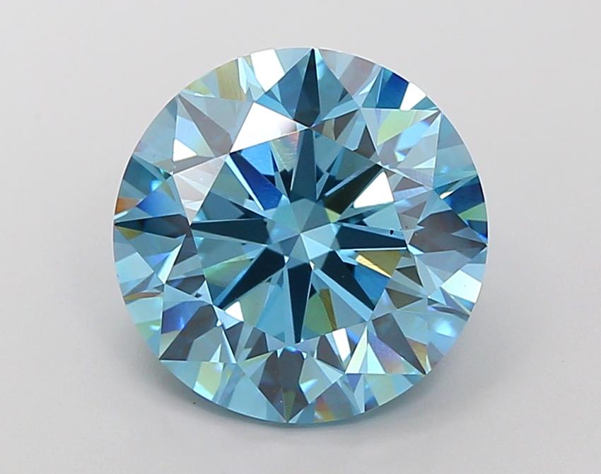 8.01 Ct. Fancy Vivid Blue Round Lab Grown Diamond