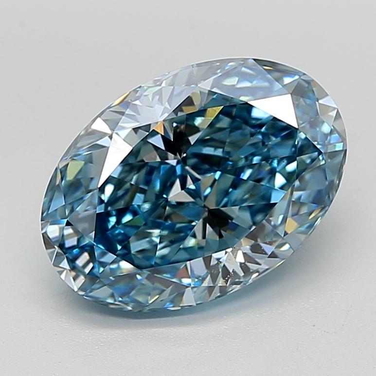 4.01 Ct. Fancy Vivid  Blue Oval Lab Grown Diamond