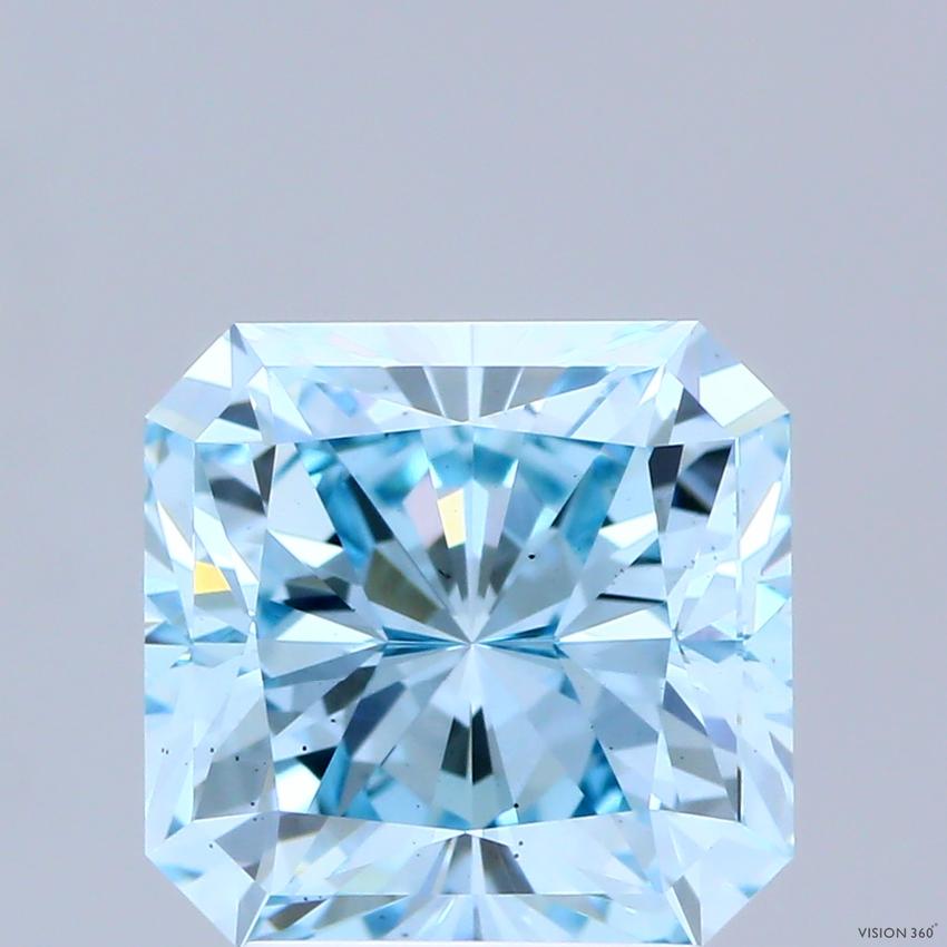 3.07 Ct. Fancy Intense Blue Radiant Lab Grown Diamond