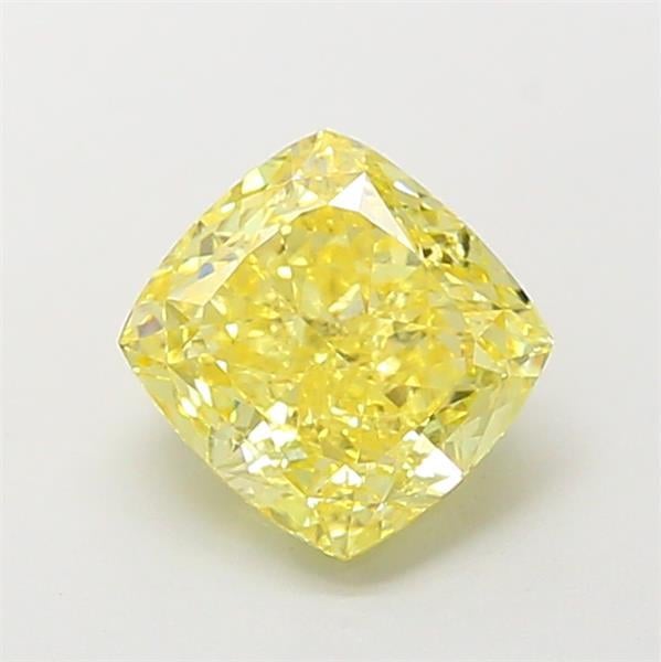1.69 Ct. Fancy Vivid  Yellow Cushion Lab Grown Diamond