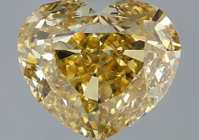 3.03 Ct. Fancy Intense  Yellow Heart Lab Grown Diamond