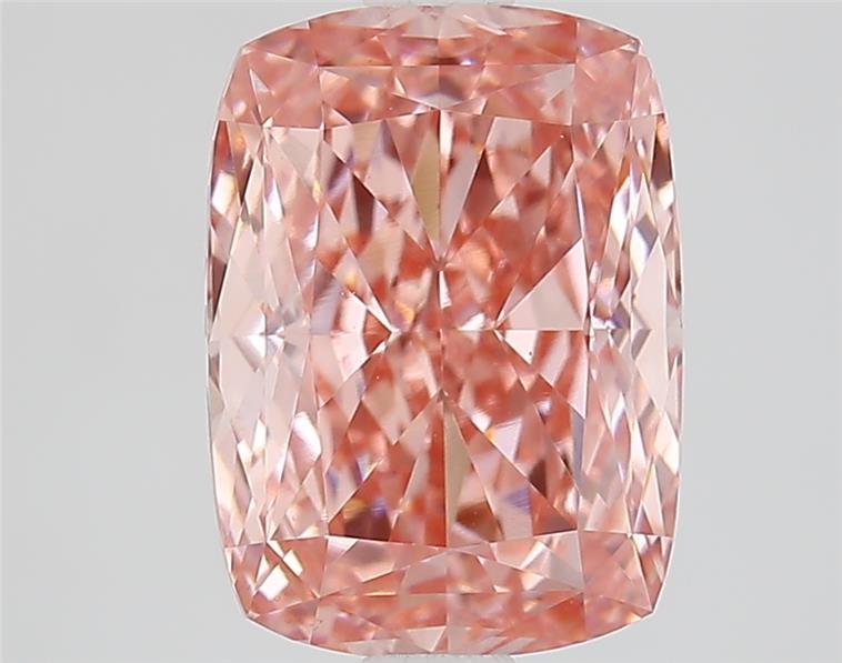 2.62 Ct. Fancy Vivid  Pink Cushion Lab Grown Diamond