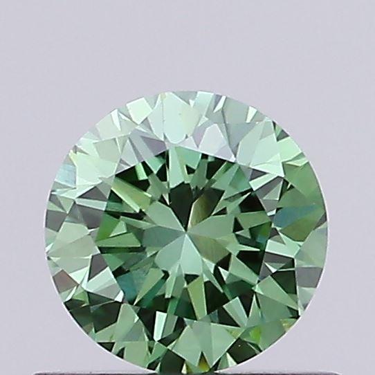 0.49 Ct. Fancy Vivid Green Round Lab Grown Diamond
