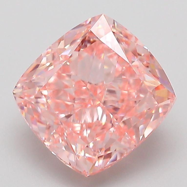 3.06 Ct. Fancy Vivid  Pink Cushion Lab Grown Diamond