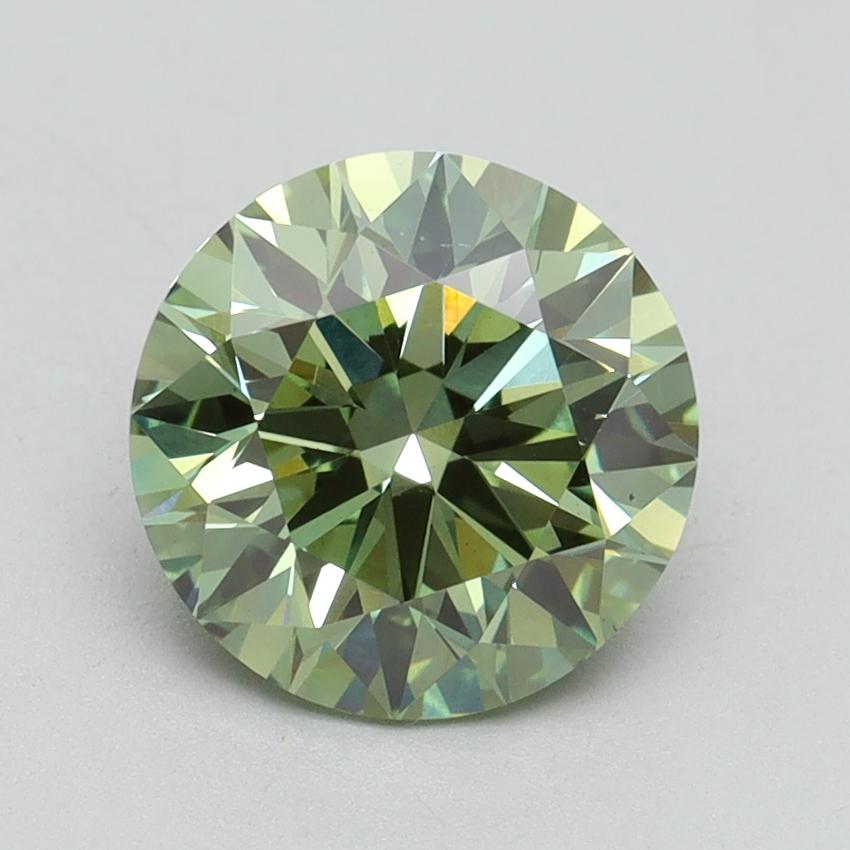 2.08 Ct. Fancy Vivid Green Round Lab Grown Diamond