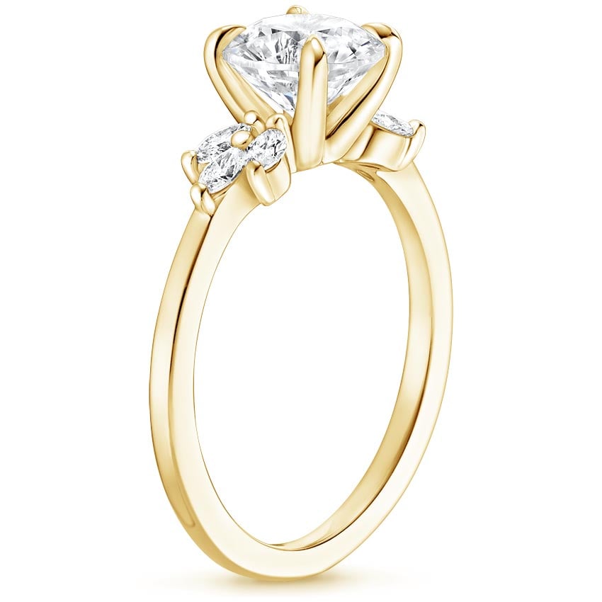 18K Yellow Gold Stella Diamond Ring, large side view