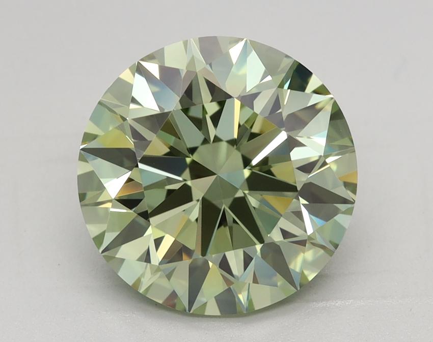 2.72 Ct. Fancy Vivid Green Round Lab Grown Diamond