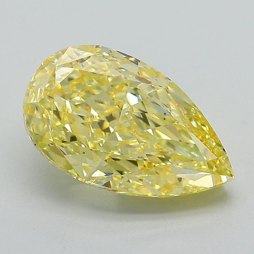 3.56 Ct. Fancy Vivid Yellow Pear Lab Grown Diamond
