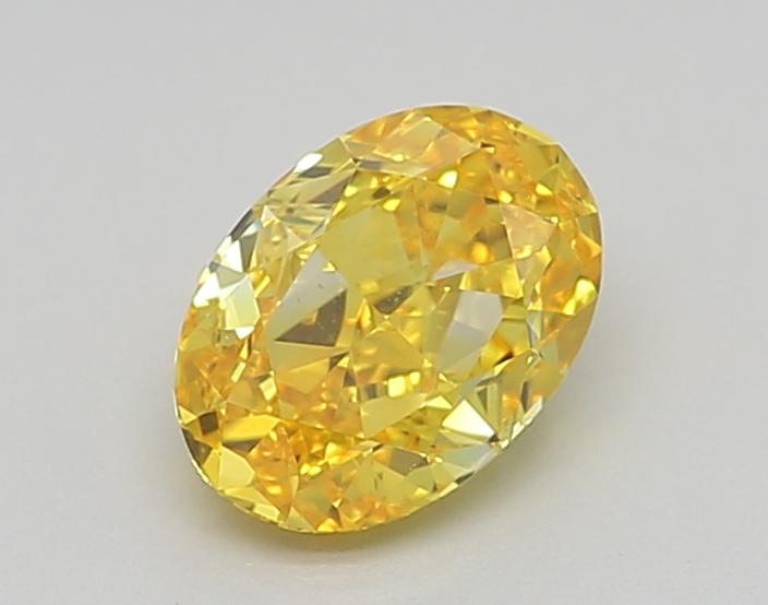 1.06 Ct. Fancy Vivid  Yellow Oval Lab Grown Diamond