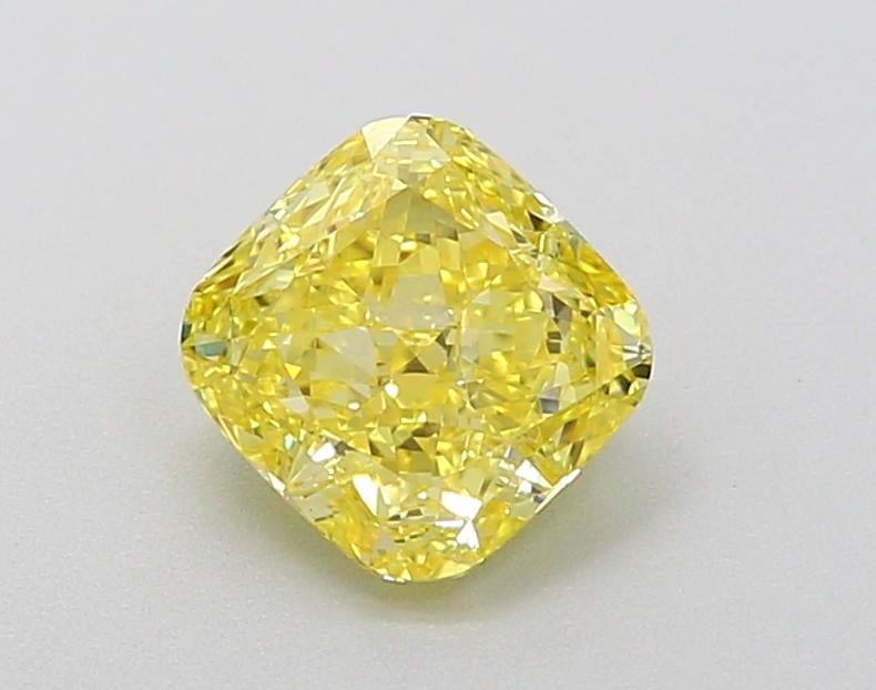 1.07 Ct. Fancy Vivid Yellow Cushion Lab Grown Diamond