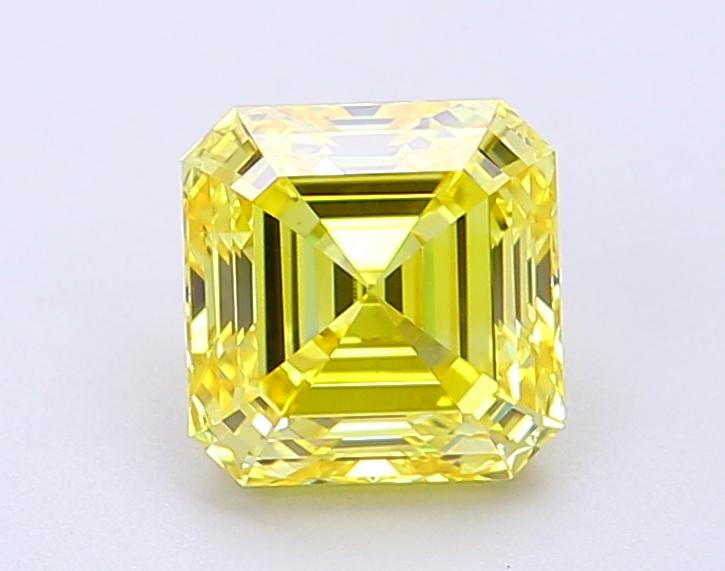 1.62 Ct. Fancy Vivid Yellow Asscher Lab Grown Diamond