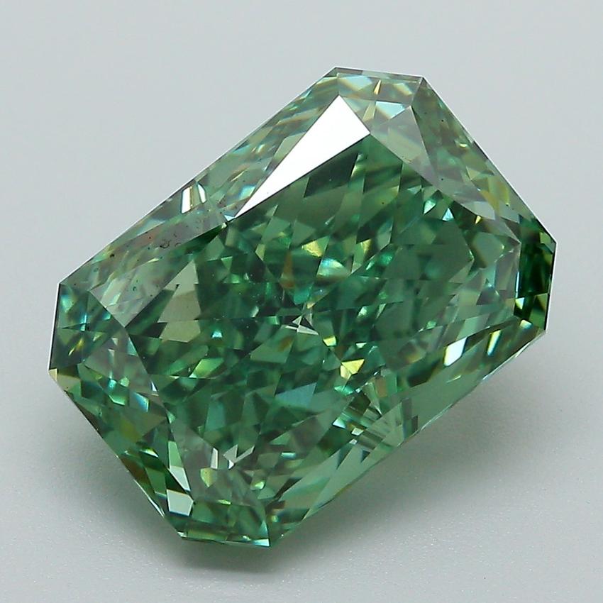 6.07 Ct. Fancy Vivid Green Radiant Lab Grown Diamond