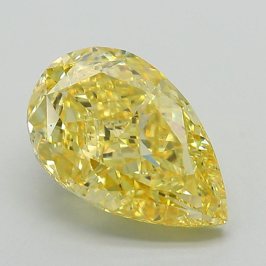 5.19 Ct. Fancy Vivid Yellow Pear Lab Grown Diamond