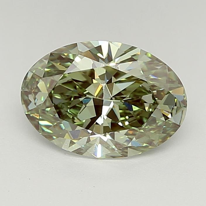 2.27 Ct. Fancy Vivid  Green Oval Lab Grown Diamond