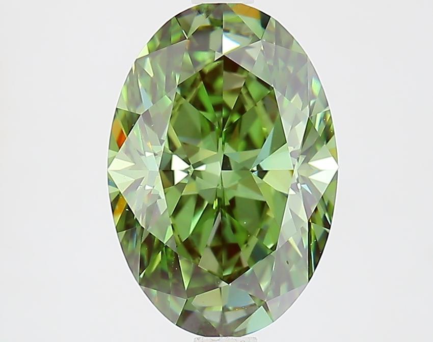 3.05 Ct. Fancy Vivid Green Oval Lab Grown Diamond